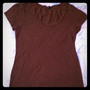Brown Gap Short Sleeve Top